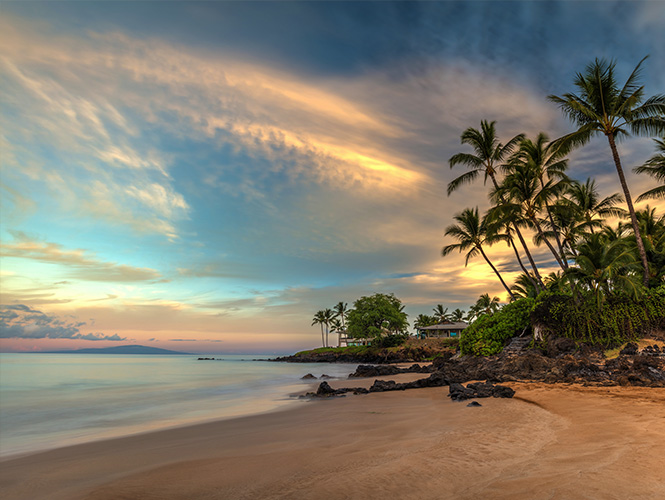 Plage couché de soleil